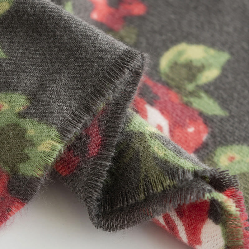 Scialle da giardino con fiori di rosa tibetani Buddha Stones , autunno inverno, sciarpa avvolgente  - image 20