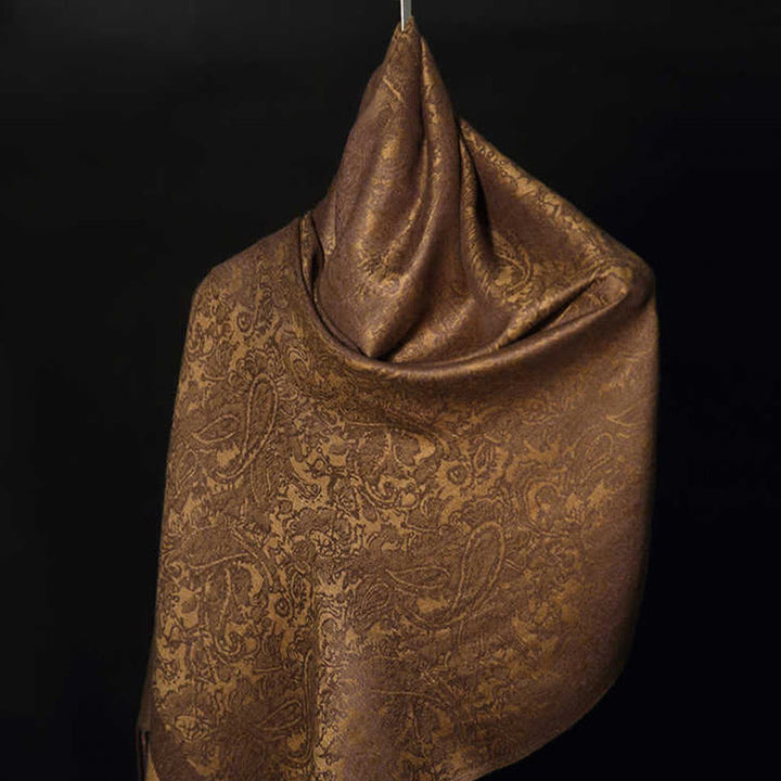 Scialle con nappe in jacquard di anacardi tibetani e Buddha Stones, primavera, autunno, inverno, caldo e accogliente, sciarpa avvolgente