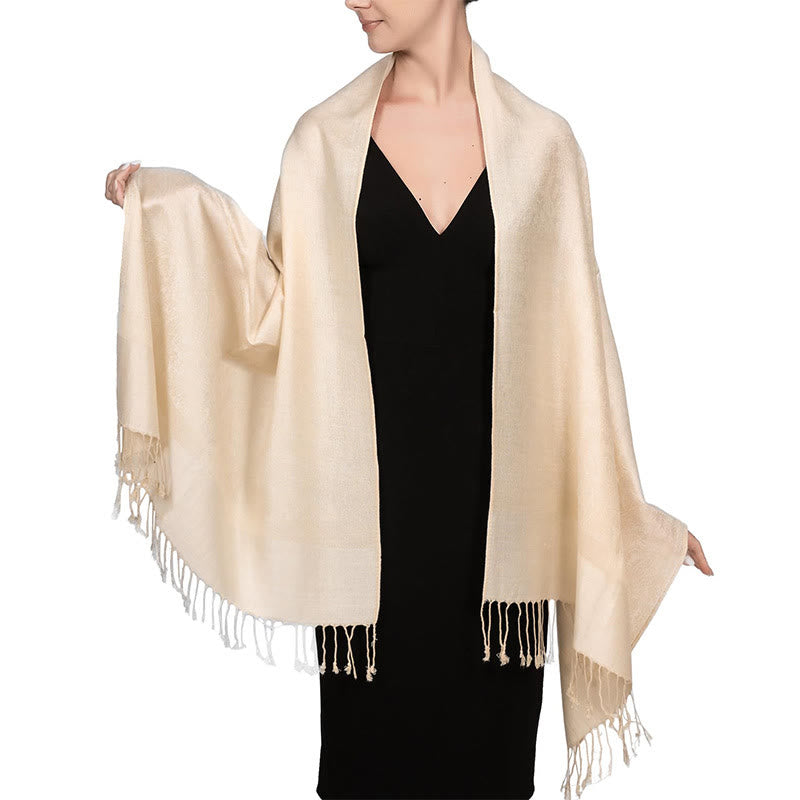 Scialle con nappe in jacquard di anacardi tibetani e Buddha Stones, primavera, autunno, inverno, caldo e accogliente, sciarpa avvolgente