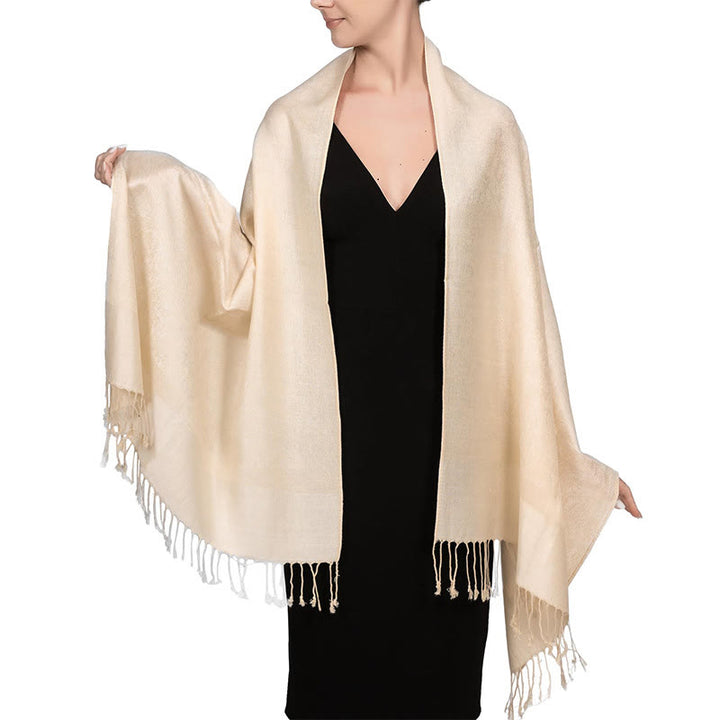 Scialle con nappe in jacquard di anacardi tibetani e Buddha Stones, primavera, autunno, inverno, caldo e accogliente, sciarpa avvolgente