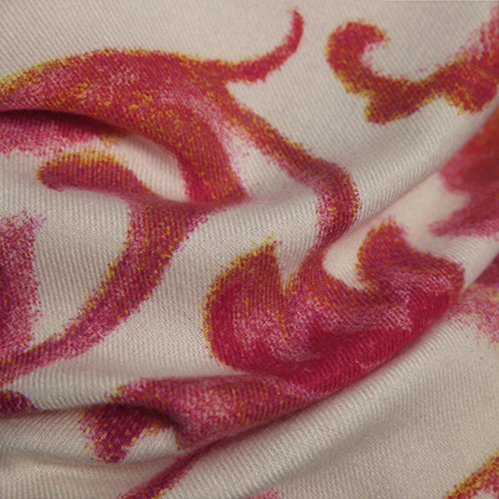 Scialle con stampa floreale rosso tibetano Buddha Stones, autunno inverno, morbido e caldo - image 10