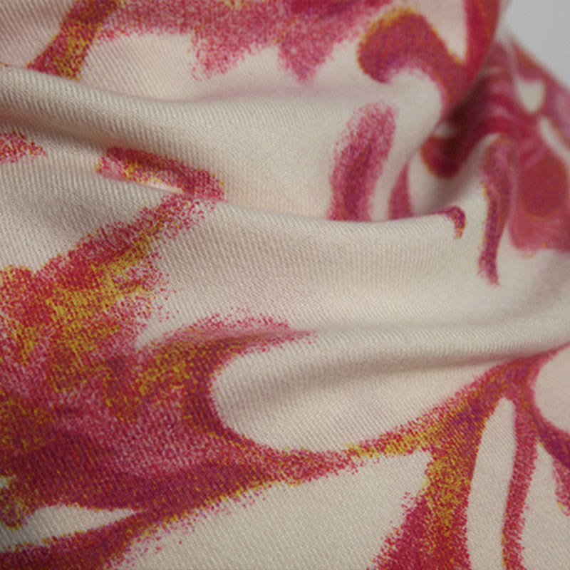 Scialle con stampa floreale rosso tibetano Buddha Stones, autunno inverno, morbido e caldo - image 11