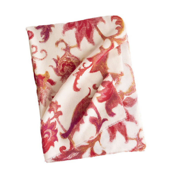 Scialle con stampa floreale rosso tibetano Buddha Stones, autunno inverno, morbido e caldo