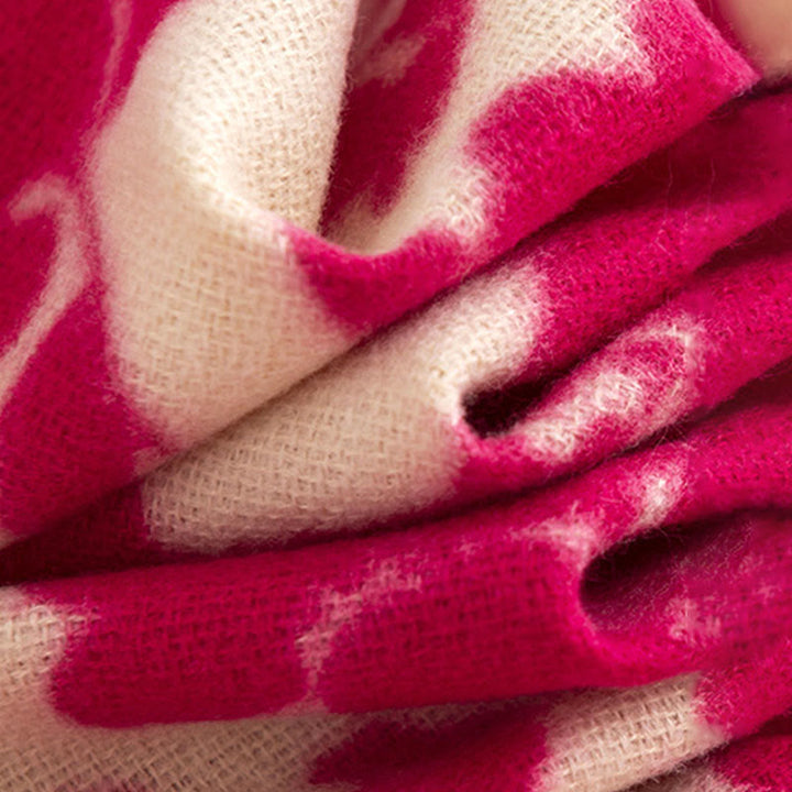 Scialle con stampa di nappe, in morbido e caldo tessuto a maglia, per autunno e inverno, con Buddha Stones e fiori di rosa tibetani