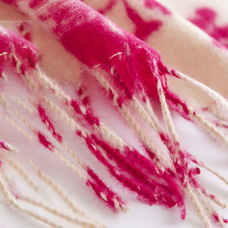 Scialle con stampa di nappe, in morbido e caldo tessuto a maglia, per autunno e inverno, con Buddha Stones e fiori di rosa tibetani
