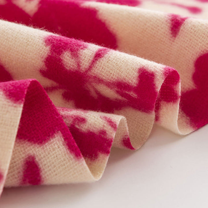 Scialle con stampa di nappe, in morbido e caldo tessuto a maglia, per autunno e inverno, con Buddha Stones e fiori di rosa tibetani