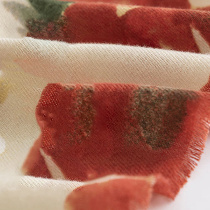 Scialle con stampa floreale, stile cinese retrò, con pittura a inchiostro, stile Buddha Stones , autunno inverno, caldo e accogliente - image 7