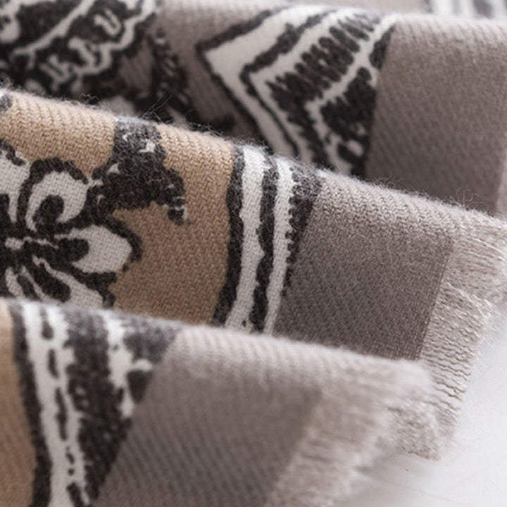 Buddha Stones con stampa floreale etnica tibetana, autunno inverno, morbido e caldo, sciarpa avvolgente - image 7