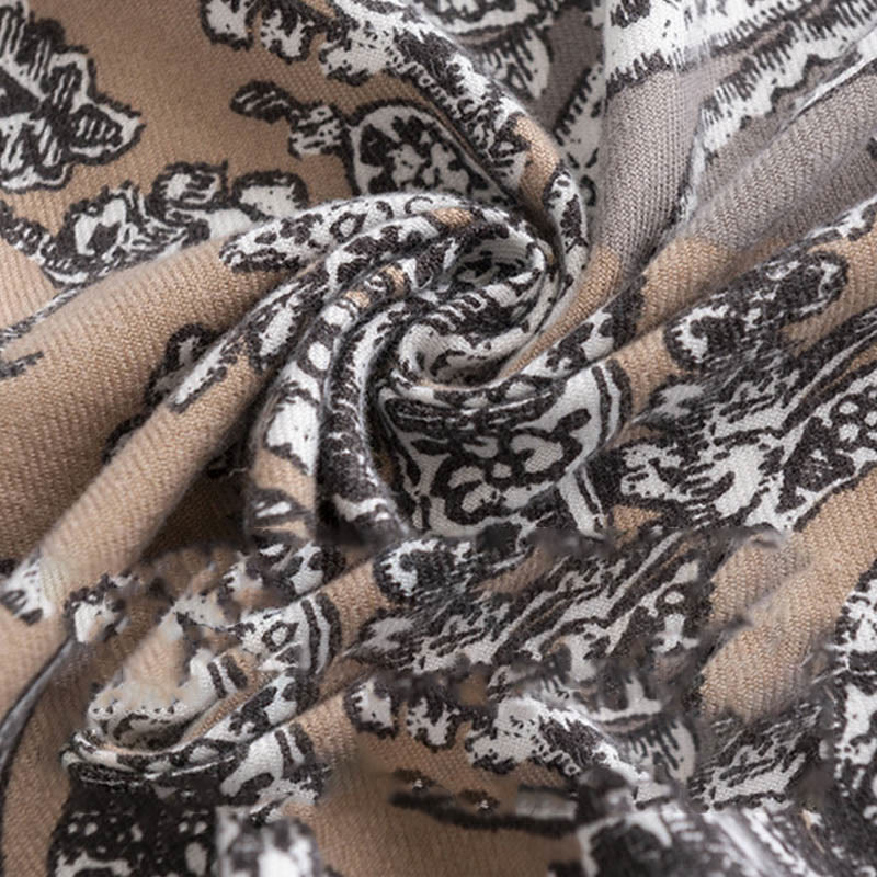 Buddha Stones con stampa floreale etnica tibetana, autunno inverno, morbido e caldo, sciarpa avvolgente - image 4