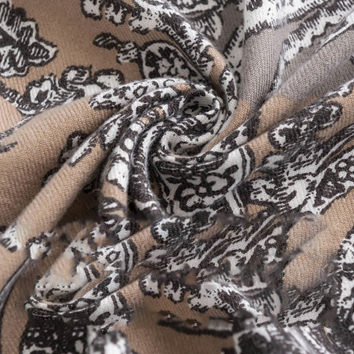 Buddha Stones con stampa floreale etnica tibetana, autunno inverno, morbido e caldo, sciarpa avvolgente - image 4