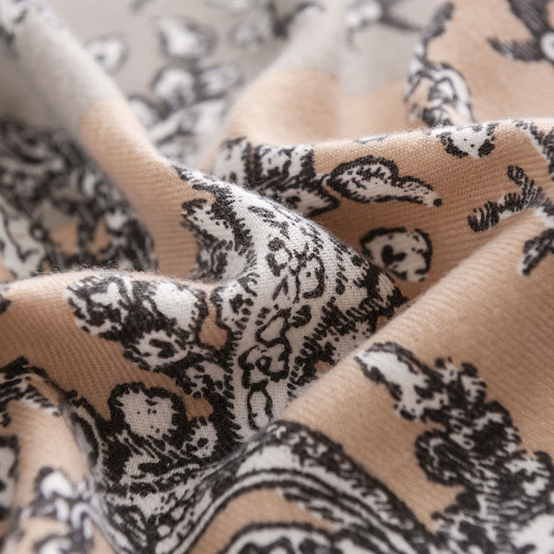 Buddha Stones con stampa floreale etnica tibetana, autunno inverno, morbido e caldo, sciarpa avvolgente - image 5