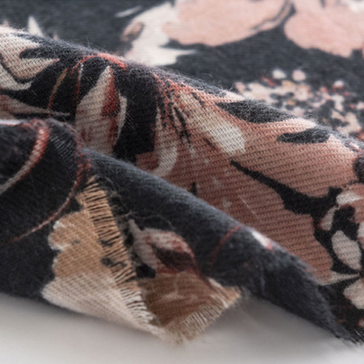 Scialle con stampa di fiori di crisantemo rosa tibetano in fiore Buddha Stones, autunno inverno, morbido e caldo, sciarpa avvolgente - image 8