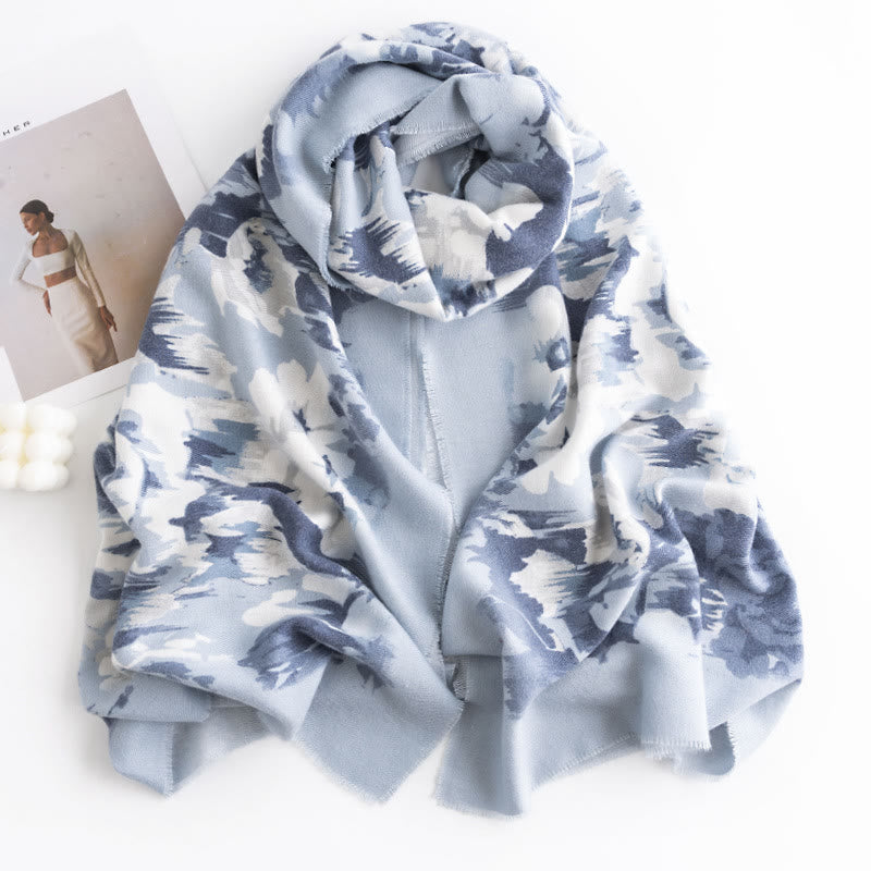 Scialle tibetano con Buddha Stones , etnico, retrò, con stampa di rose, autunno inverno, caldo e accogliente, sciarpa avvolgente
