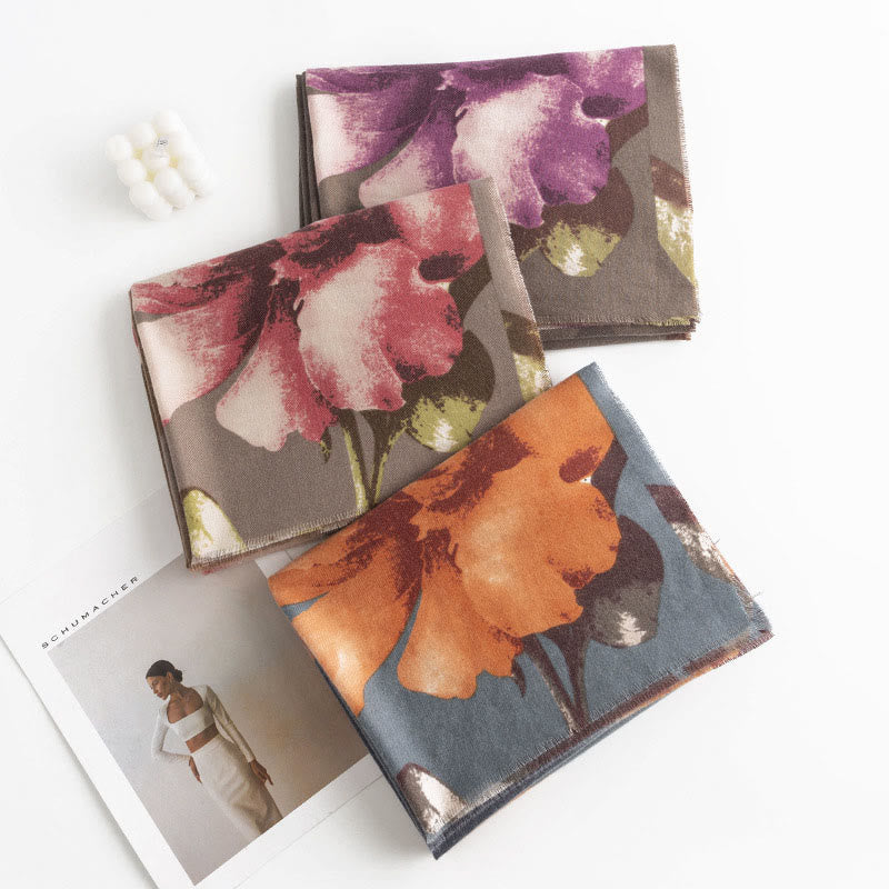 Scialle tibetano Buddha Stones , stile artistico, stampa ibisco siriano, autunno inverno, sciarpa calda e accogliente - image 1