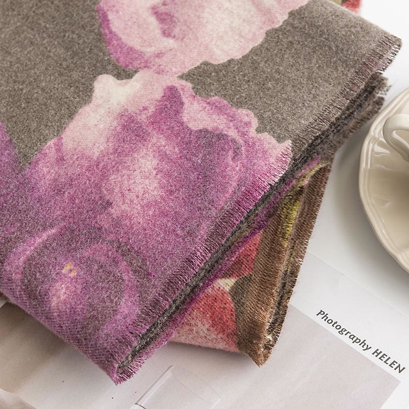 Scialle tibetano Buddha Stones , stile artistico, stampa ibisco siriano, autunno inverno, sciarpa calda e accogliente - image 22