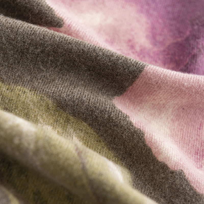 Scialle tibetano Buddha Stones , stile artistico, stampa ibisco siriano, autunno inverno, sciarpa calda e accogliente - image 12