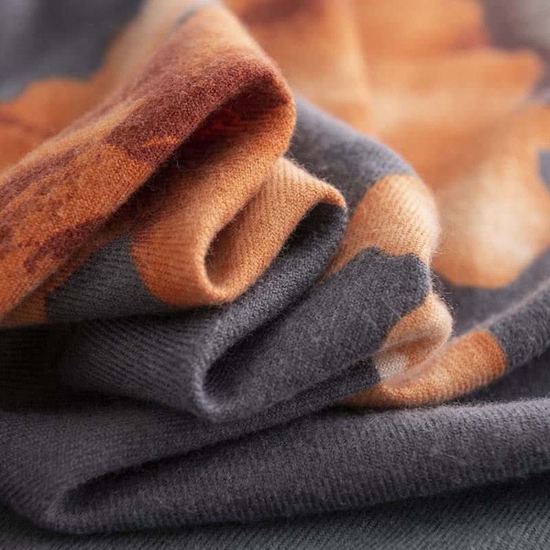 Scialle tibetano Buddha Stones , stile artistico, stampa ibisco siriano, autunno inverno, sciarpa calda e accogliente - image 3