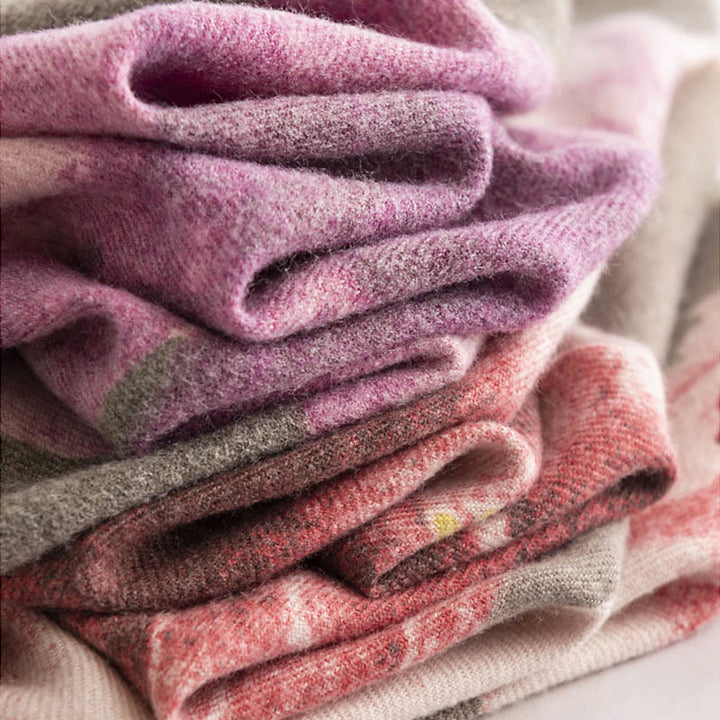 Scialle tibetano Buddha Stones , stile artistico, stampa ibisco siriano, autunno inverno, sciarpa calda e accogliente - image 20