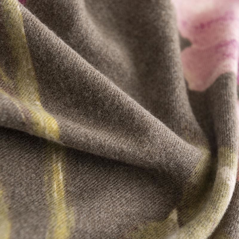 Scialle tibetano Buddha Stones , stile artistico, stampa ibisco siriano, autunno inverno, sciarpa calda e accogliente - image 13