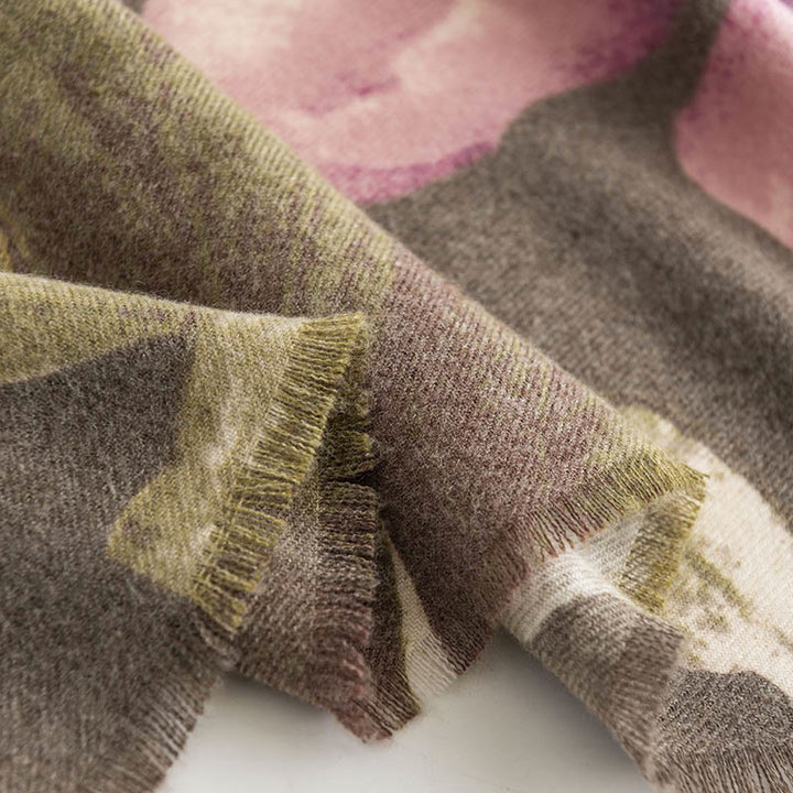 Scialle tibetano Buddha Stones , stile artistico, stampa ibisco siriano, autunno inverno, sciarpa calda e accogliente - image 16