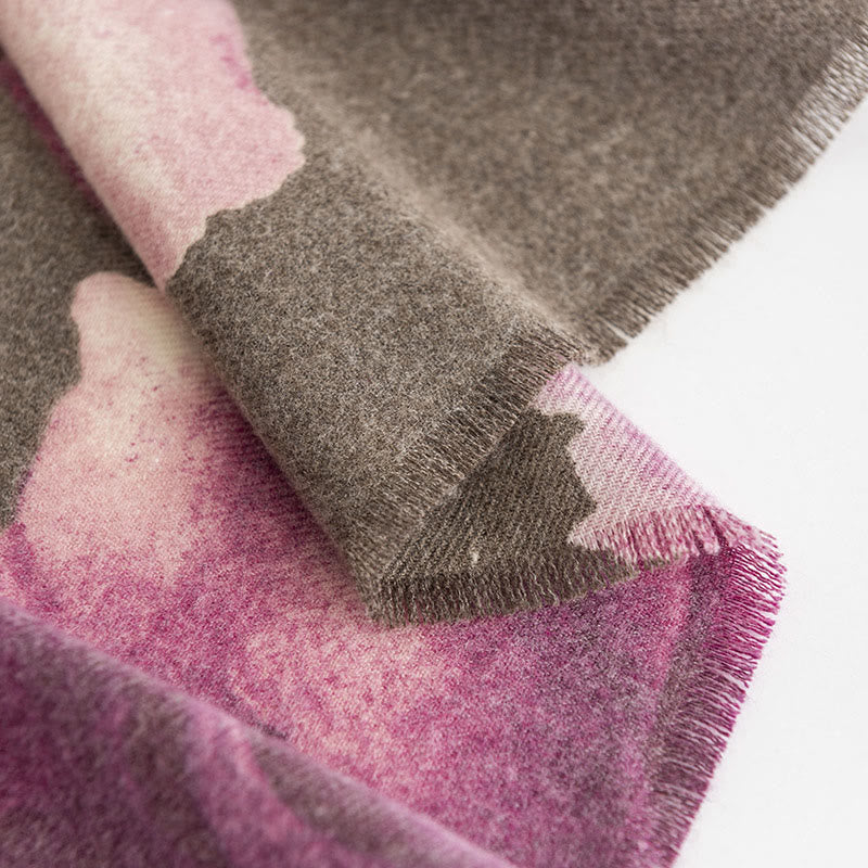 Scialle tibetano Buddha Stones , stile artistico, stampa ibisco siriano, autunno inverno, sciarpa calda e accogliente - image 17