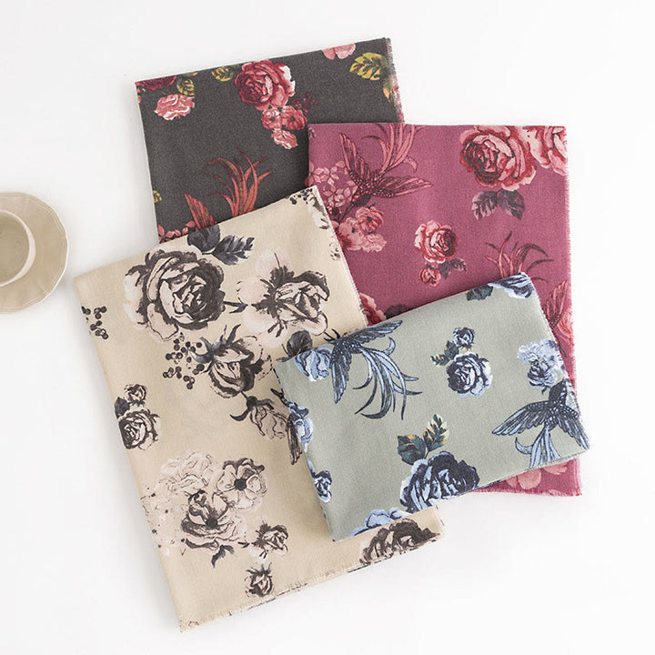 Scialle tibetano Buddha Stones, stile giardino, stampa floreale di rose, autunno inverno, morbido e caldo, sciarpa avvolgente - image 1