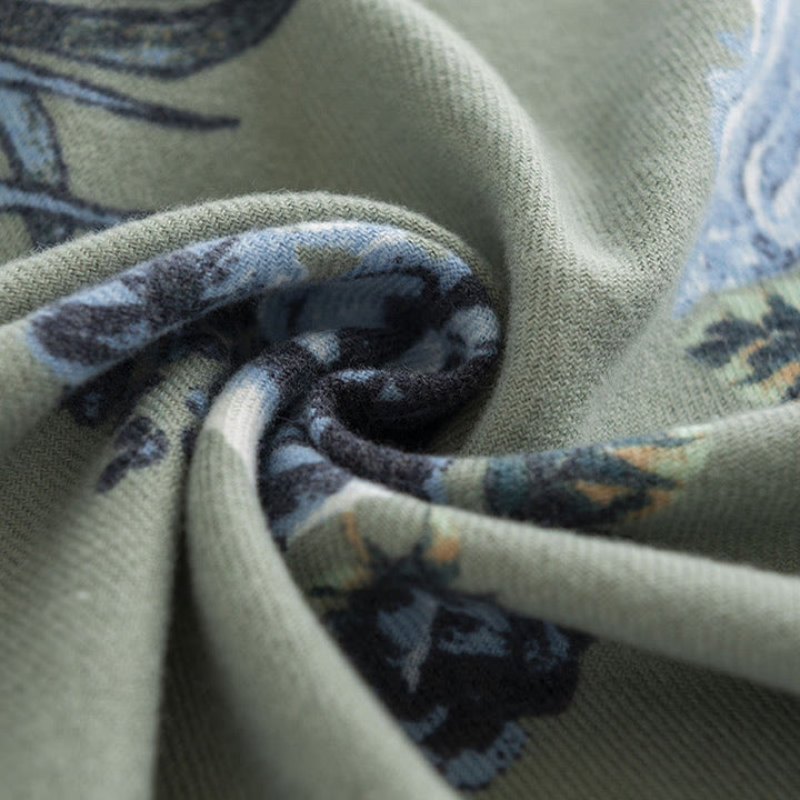 Scialle tibetano Buddha Stones, stile giardino, stampa floreale di rose, autunno inverno, morbido e caldo, sciarpa avvolgente - image 5