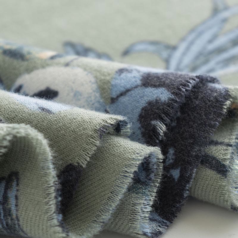 Scialle tibetano Buddha Stones, stile giardino, stampa floreale di rose, autunno inverno, morbido e caldo, sciarpa avvolgente - image 8