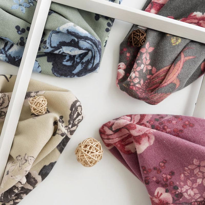 Scialle tibetano Buddha Stones, stile giardino, stampa floreale di rose, autunno inverno, morbido e caldo, sciarpa avvolgente - image 13