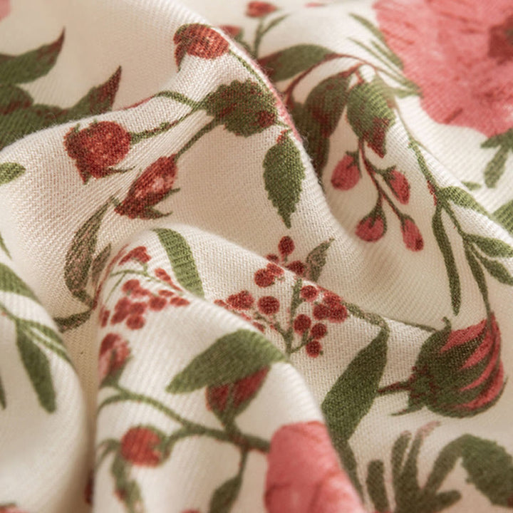 Scialle tibetano Buddha Stones, elegante, dolce, grande, con stampa di fiori e foglie, autunno inverno, morbido e caldo, sciarpa avvolgente - image 5