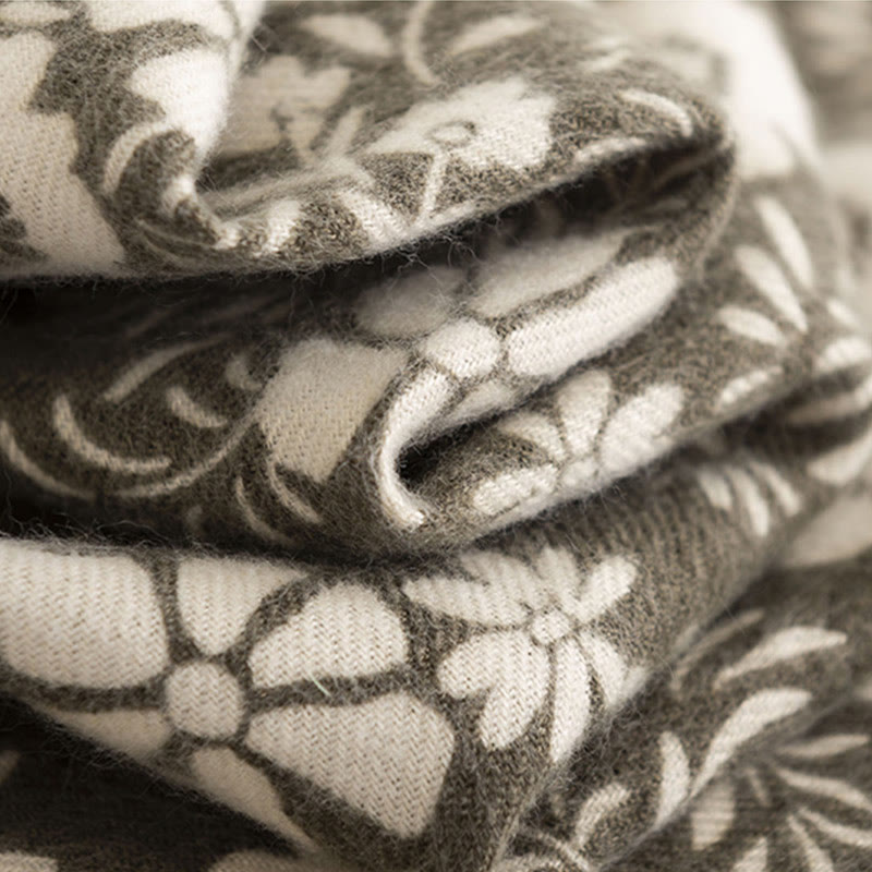 Buddha Stones tibetano con stampa di margherite fresche, autunno inverno, morbido e caldo, da viaggio - image 5