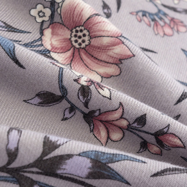 Scialle tibetano Buddha Stones, stampa retrò con camelia japonica in fiore, autunno inverno, morbido e caldo, sciarpa avvolgente - image 6