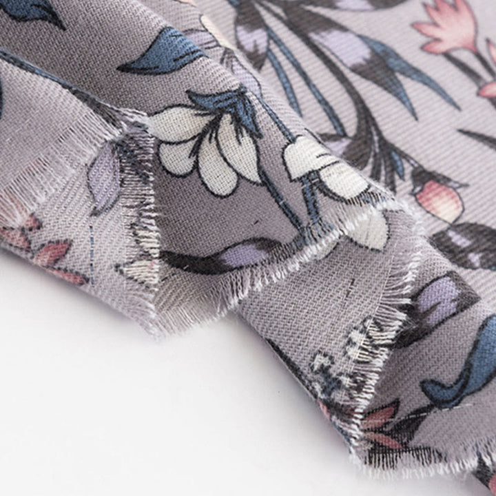 Scialle tibetano Buddha Stones, stampa retrò con camelia japonica in fiore, autunno inverno, morbido e caldo, sciarpa avvolgente - image 7