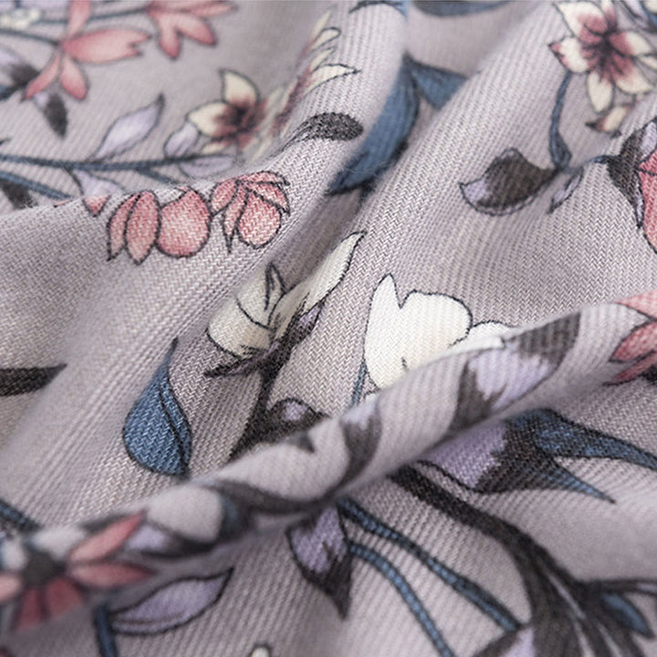 Scialle tibetano Buddha Stones, stampa retrò con camelia japonica in fiore, autunno inverno, morbido e caldo, sciarpa avvolgente - image 5