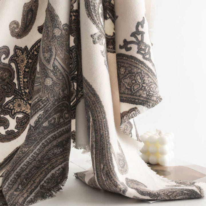 Scialle con stampe paisley tibetane Buddha Stones , autunno inverno, morbido e caldo, sciarpa avvolgente