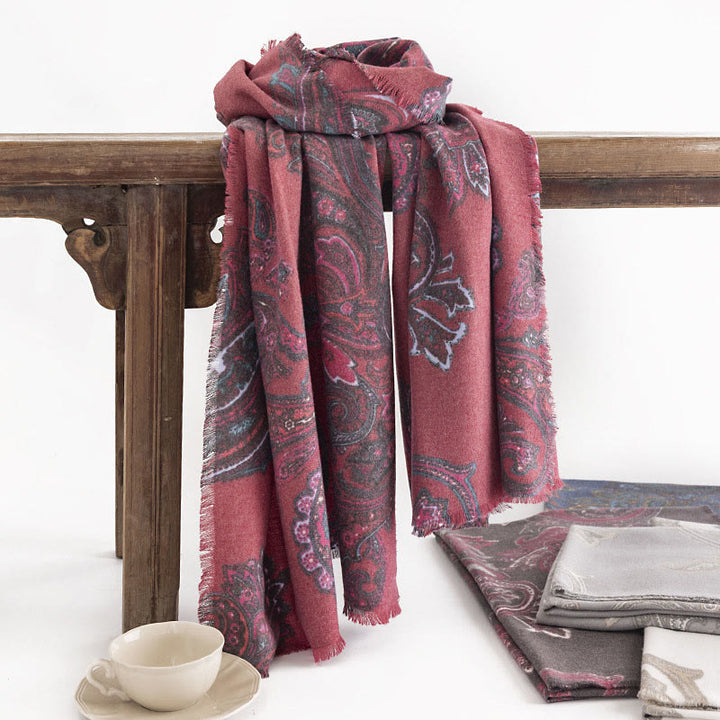 Scialle con stampe paisley tibetane Buddha Stones , autunno inverno, morbido e caldo, sciarpa avvolgente