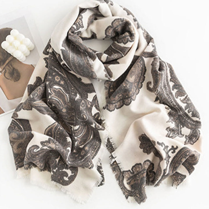 Scialle con stampe paisley tibetane Buddha Stones , autunno inverno, morbido e caldo, sciarpa avvolgente