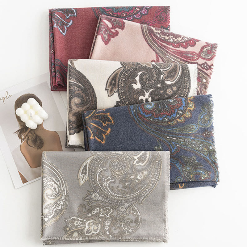 Scialle con stampe paisley tibetane Buddha Stones , autunno inverno, morbido e caldo, sciarpa avvolgente
