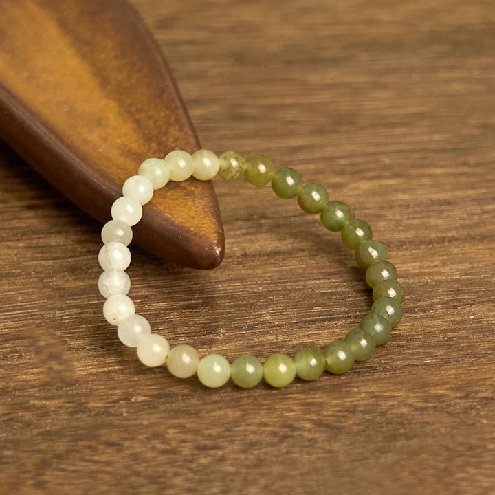 Bracciale Buddha Stones Hetian Jade Gradient Color Abbondanza