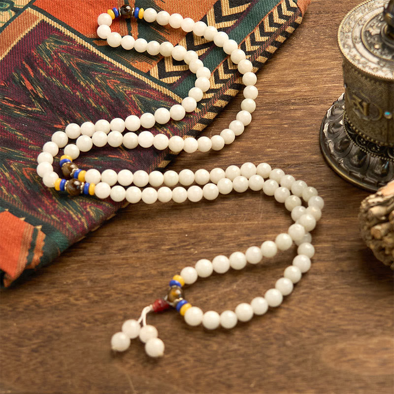 Braccialetto Buddha Stones con 108 perle Mala in quarzite naturale per la ricchezza e la fortuna - image 9