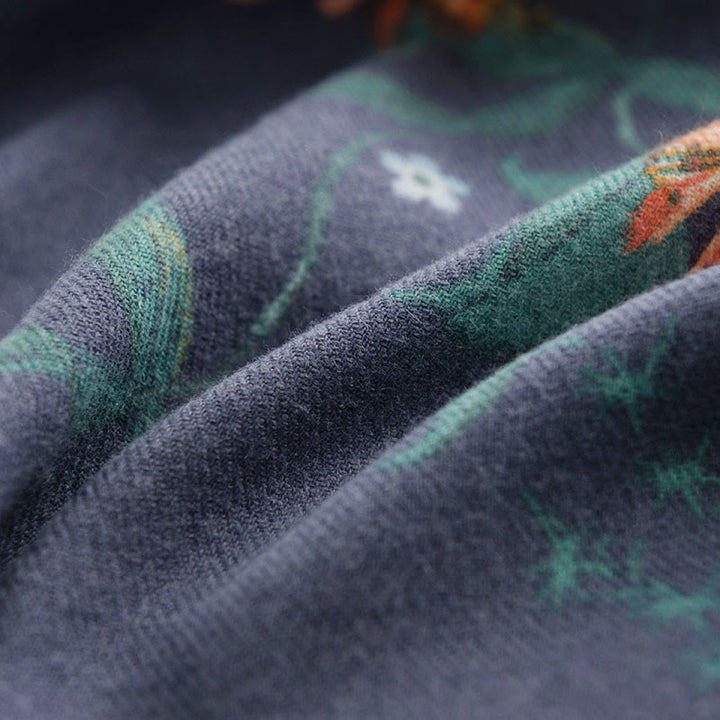 Scialle con motivo stampato a rose multicolore tibetano Buddha Stones, autunno inverno, caldo e accogliente - image 5