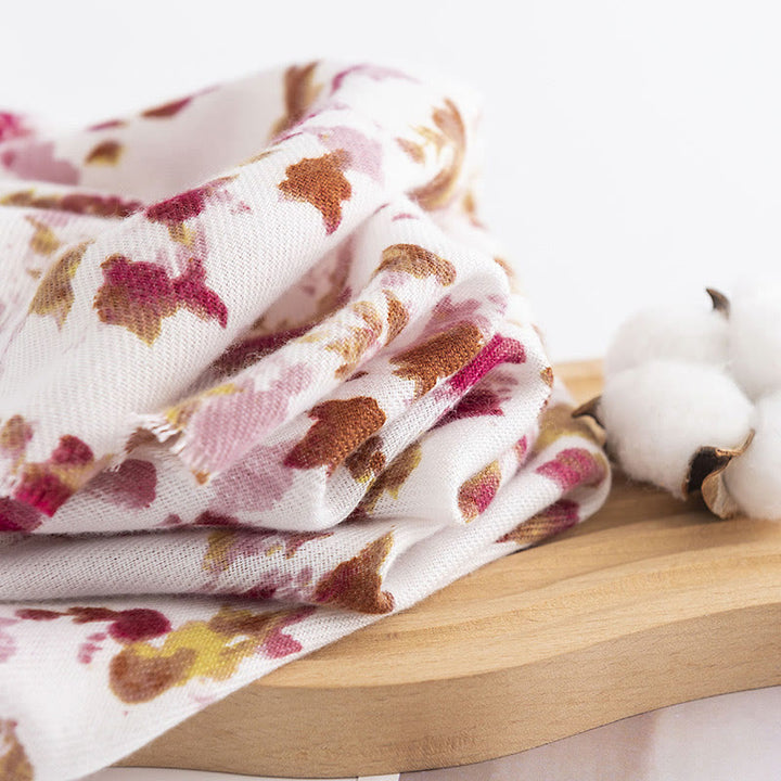 Scialle con stampa floreale e foglie cadenti, motivo Buddha Stones Tibetan, autunno inverno, caldo e accogliente, da viaggio - image 3