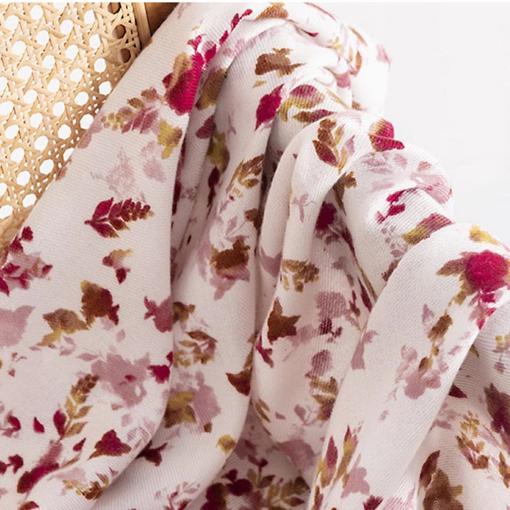 Scialle con stampa floreale e foglie cadenti, motivo Buddha Stones Tibetan, autunno inverno, caldo e accogliente, da viaggio - image 5