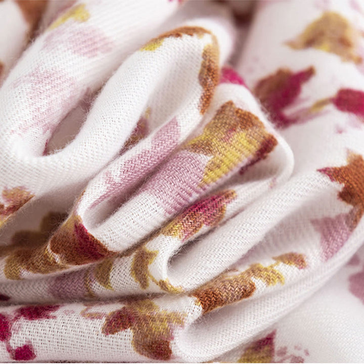 Scialle con stampa floreale e foglie cadenti, motivo Buddha Stones Tibetan, autunno inverno, caldo e accogliente, da viaggio - image 6