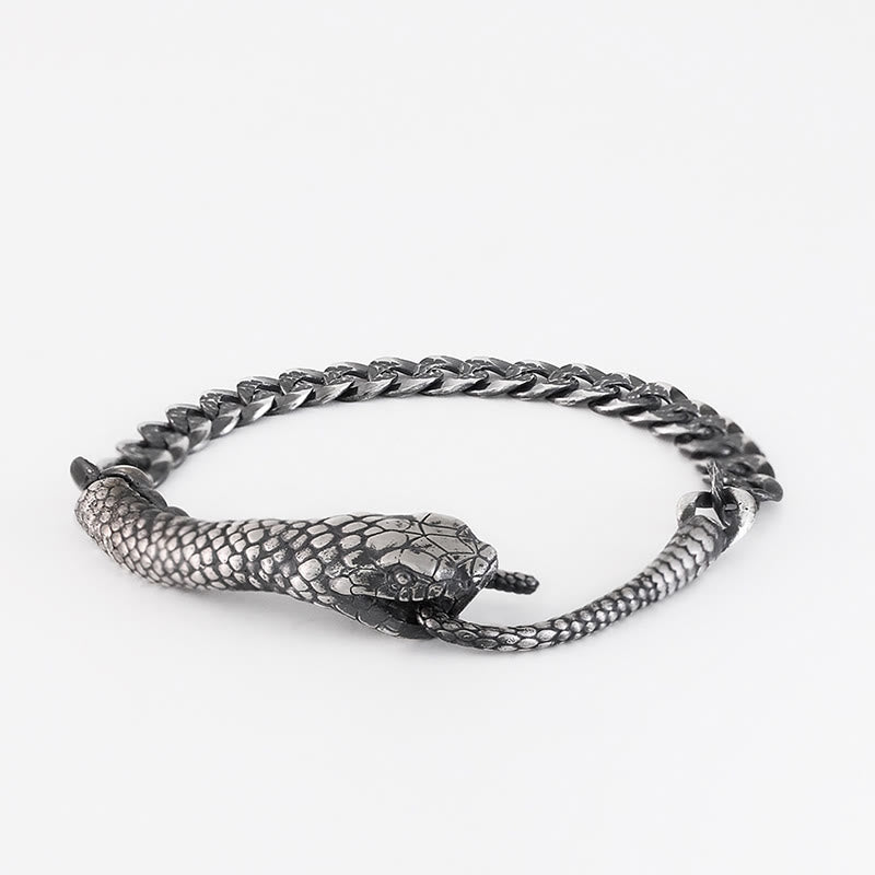 Braccialetto di benedizione dell'anno del serpente a forma di serpente in argento sterling Buddha Stones - image 8