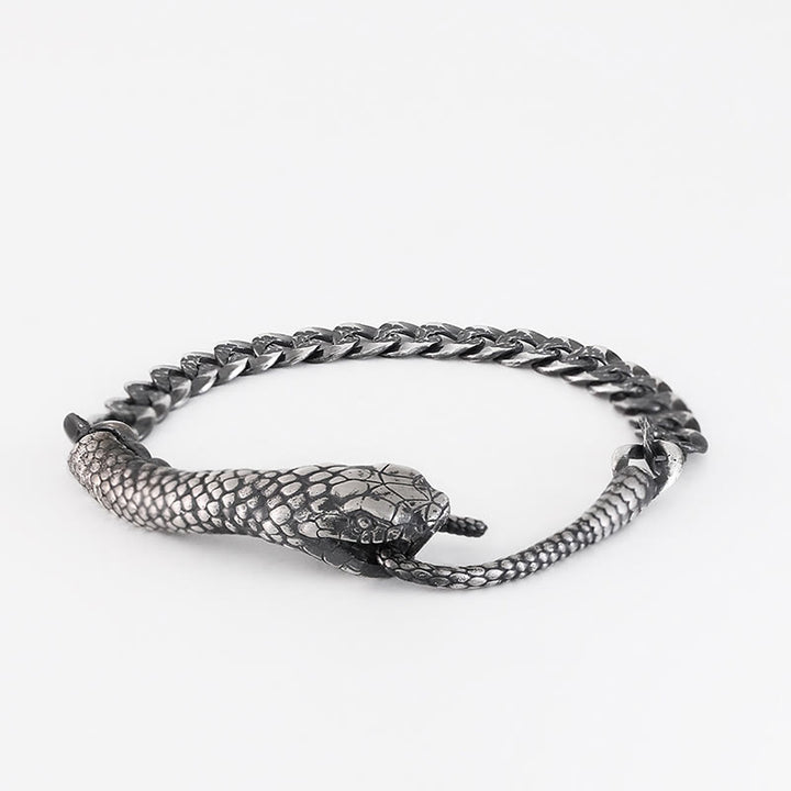 Braccialetto di benedizione dell'anno del serpente a forma di serpente in argento sterling Buddha Stones - image 8