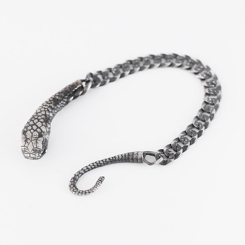 Braccialetto di benedizione dell'anno del serpente a forma di serpente in argento sterling Buddha Stones - image 10