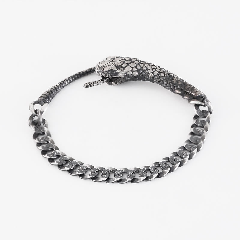 Braccialetto di benedizione dell'anno del serpente a forma di serpente in argento sterling Buddha Stones - image 9