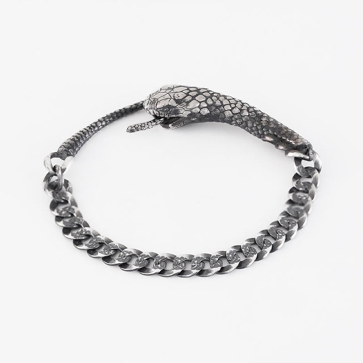 Braccialetto di benedizione dell'anno del serpente a forma di serpente in argento sterling Buddha Stones - image 9