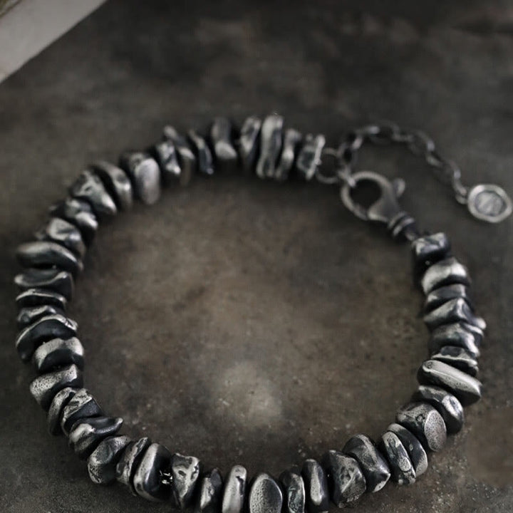 Braccialetto di protezione con piccole forme modificabili in argento sterling 999 Buddha Stones